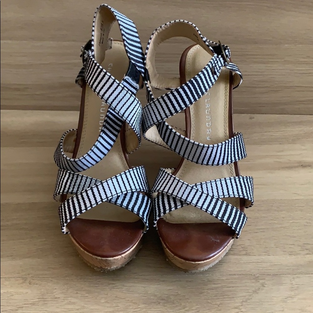 Chinese Laundry Striped Wedges